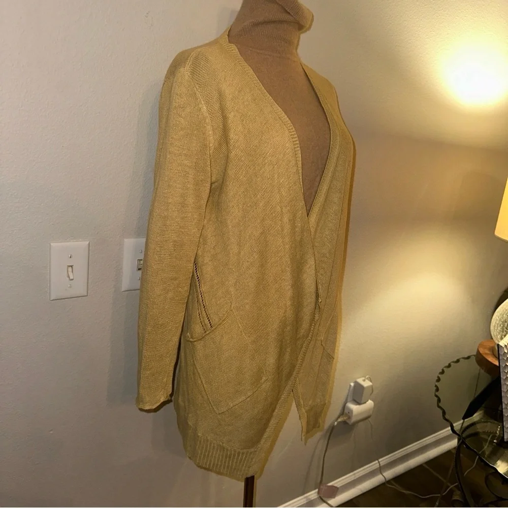Eileen Fisher XS linen Open-Front Cardigan